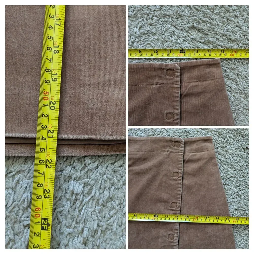 Banana Republic Corduroy Wrap Skirt Womens 4 Brown Twee 70S Academia Preppy